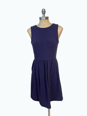 J Crew Blue Purple Knit Sleeveless Fit and Flare Dress NWT Small